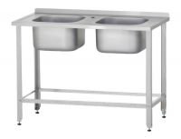 Ванна моечная ВМЦб-1000/700, цельнотянутая двухсекционная, нержавеющая сталь, каркас-уголок оцинк., борт