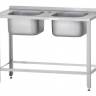 Ванна моечная ВМЦб-1000/700, цельнотянутая двухсекционная, нержавеющая сталь, каркас-уголок оцинк., борт