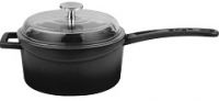 Сотейник 1.0 л чугун d=16 см черная. крышка стекло LAVA LV Y SOS 16 K3 BLACK
