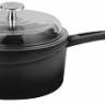 Сотейник 1.0 л чугун d=16 см черная. крышка стекло LAVA LV Y SOS 16 K3 BLACK