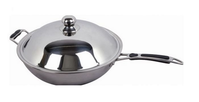 Сковорода wok  Indokor WIND36BL, нержавеющая сталь, D=36 см, с крышкой