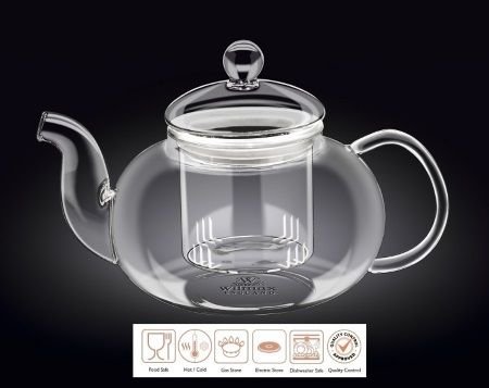Чайник заварочный 1200 мл термо стекло с колбой Thermo Glass Wilmax 888815