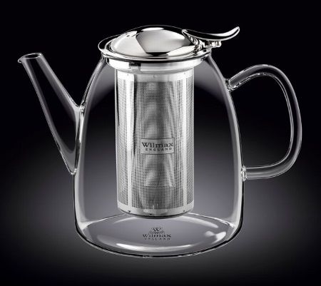Чайник заварочный 1450 мл термо стекло с откидной крышкой и колбой нерж. Thermo Glass Wilmax 888809