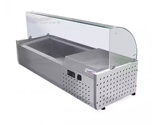 Холодильная витрина ToppingBox НХВсм-11, для ингредиентов, настольная, с гнутым стеклом, 2340 мм