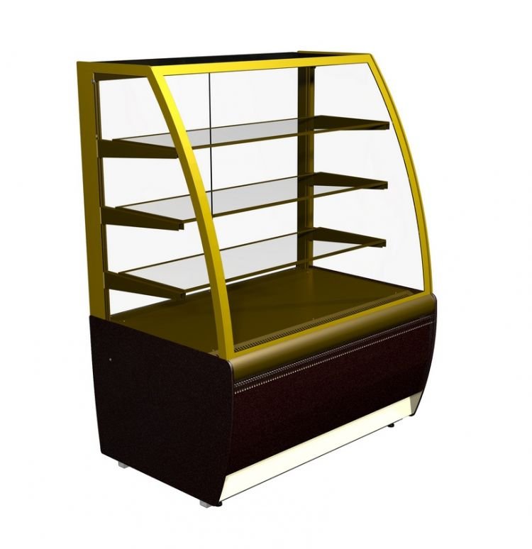 Холодильная витрина Полюс K70 VV 1,3-1 0102-0109 (ВХСв-1,3д Carboma Люкс) вентилируемая, кондитерская, напольная