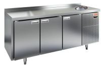 Холодильный стол HiCold GN 111/TNС, с мойкой, 1835 мм, 3 двери