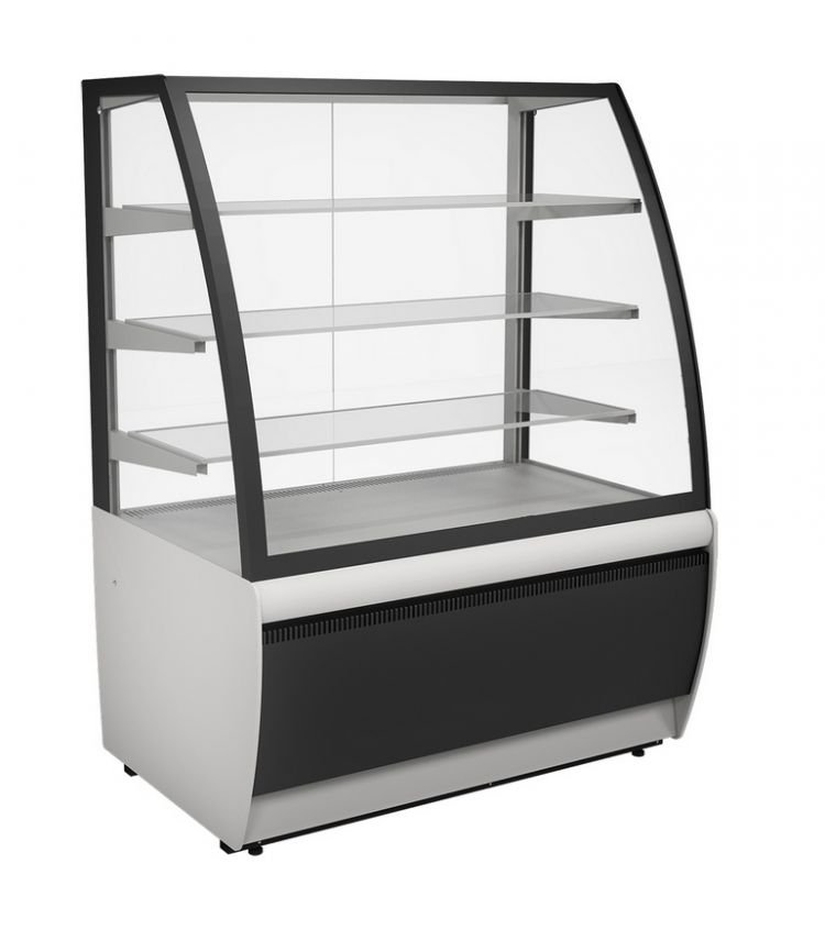 Холодильная витрина Полюс K70 VV 1,3-1 9006-9005 (ВХСв-1,3д Carboma Люкс ТЕХНО) вентилируемая, кондитерская, напольная