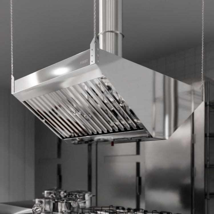 Зонт вытяжной островной Finist ЗВН-04/01 1000х1000, прямоугольный, нержавеющая сталь