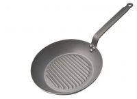 Сковорода-гриль d=26 см белая сталь "Carbone Steel" (индукция) De Buyer 5530.26