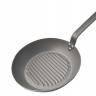 Сковорода-гриль d=26 см белая сталь &quot;Carbone Steel&quot; (индукция) De Buyer 5530.26