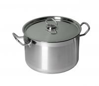 Кастрюля из нержавеющей стали, 11 л, двойное дно, с крышкой, 19011, MGSteel