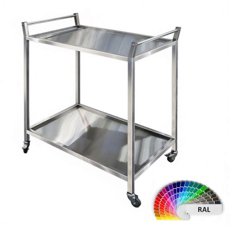Тележка сервировочная разборная  ТС-2 Finist, 2 уровня, нержавеющая сталь