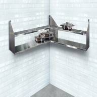 Полка угловая консольная Finist ПКу-1000*1000*300 - Полка угловая нерж. сталь Finist ПКу-1000*1000*300 - 2