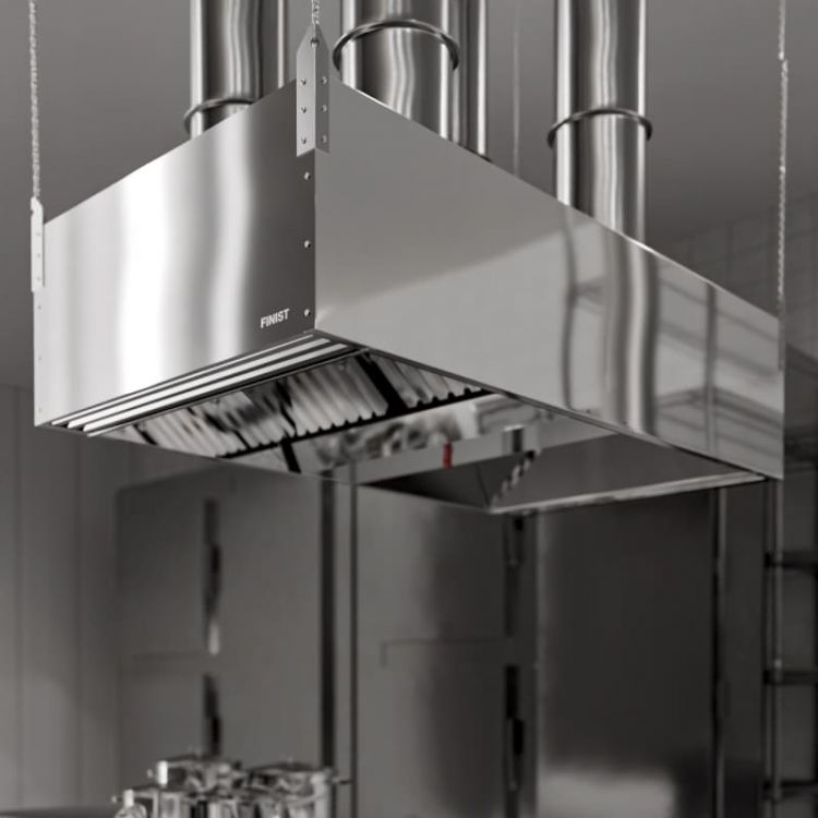 Зонт приточно-вытяжной островной Finist ЗПВН-04/03 CUBE, прямоугольный, нержавеющая сталь
