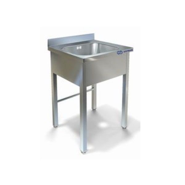 Ванна моечная Kayman ВМЦ-231/77, м/о 400*400*250, цельнотянутая односекционная, нержавеющая сталь, каркас-труба нерж.