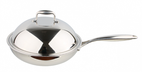 Сковорода wok Hurakan HKN-WP1 нержавеющая сталь, D=36 см, с крышкой